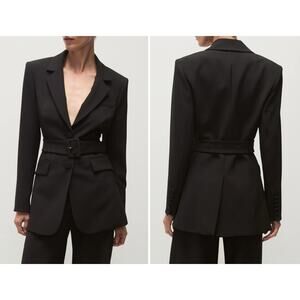 Veronica Beard Ryanne Belted Dickey Jacket Womens Size 6 Black Blazer New USA